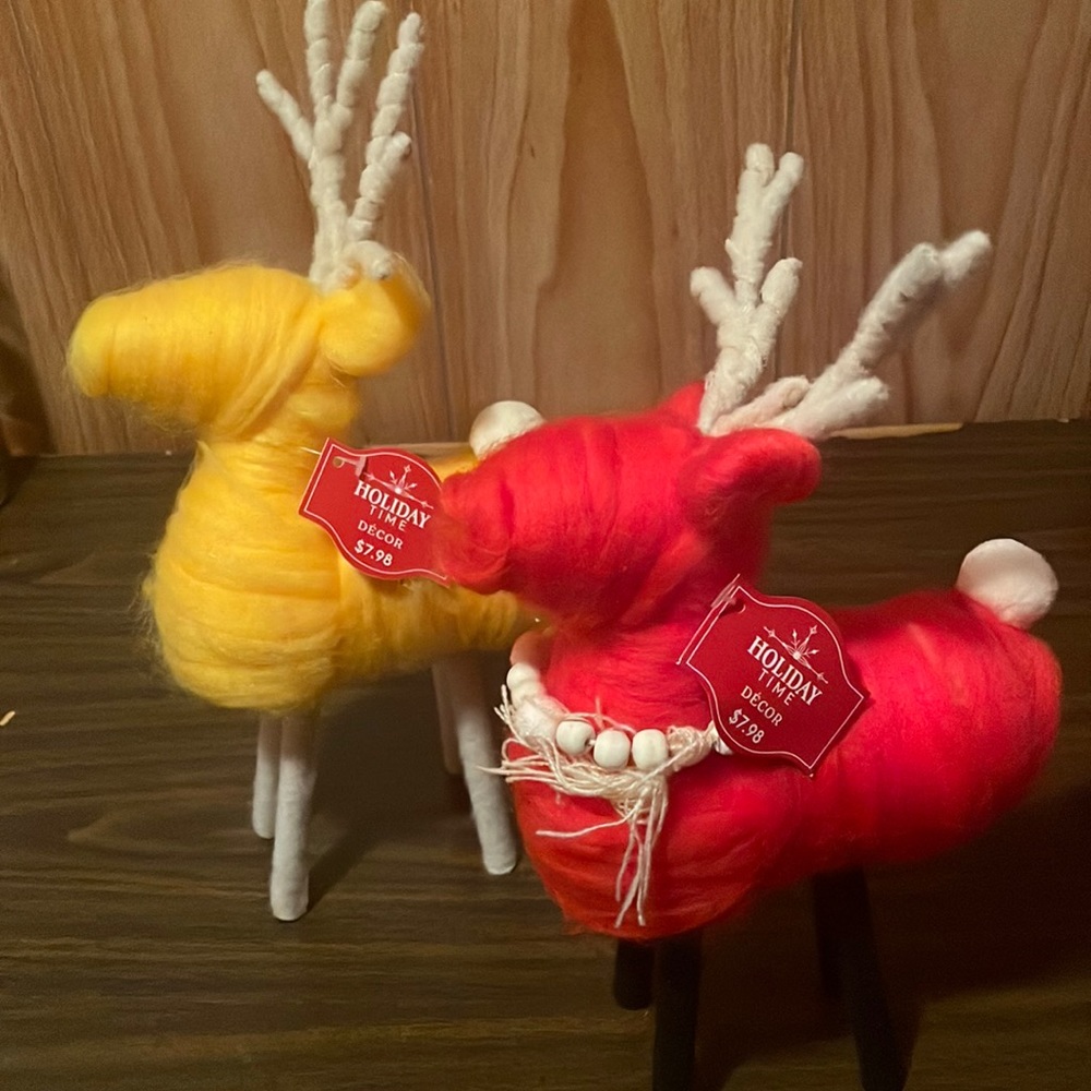 I have two Christmas Deer. Brand new with price tags on it.